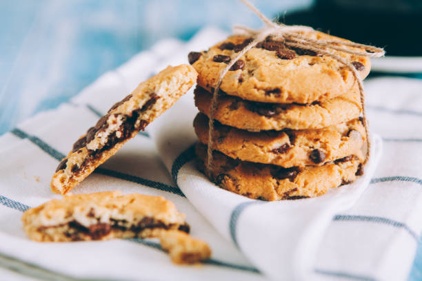 istock Chocolate chip cookies on wooden table 690458184