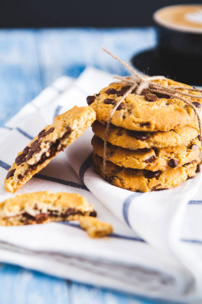 istock Chocolate chip cookies on wooden table 690460428