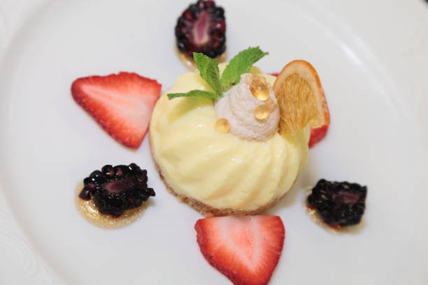 istock Orange panna cotta. Dessert. 690460548