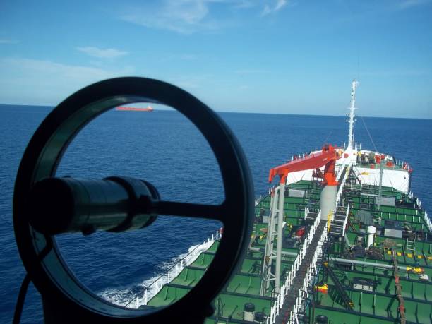 istock Oil tanker sailing at a ocean battling with wave 690465402