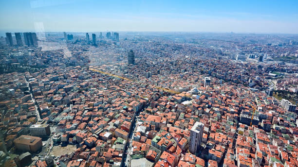 istock Istanbul, Turkey - 3 April, 2017: Arial view Levent Business District. 690473392