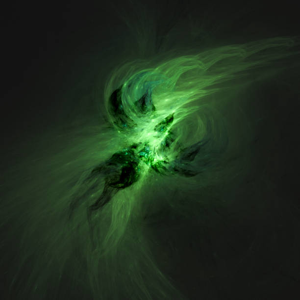 istock High resolution green fractal background. 690482734