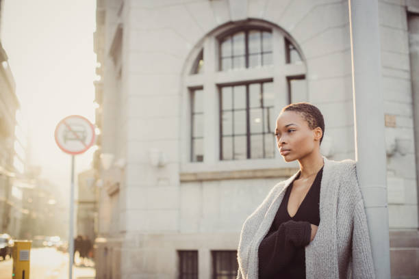 istock Cute black young woman 690489100