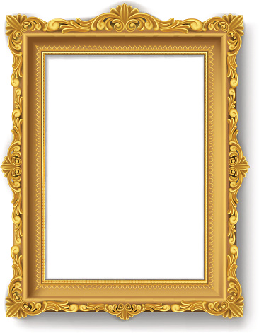 illtration of vintage gold picture  frame  on white backgroundilltration of vintage gold picture  frame  on white background