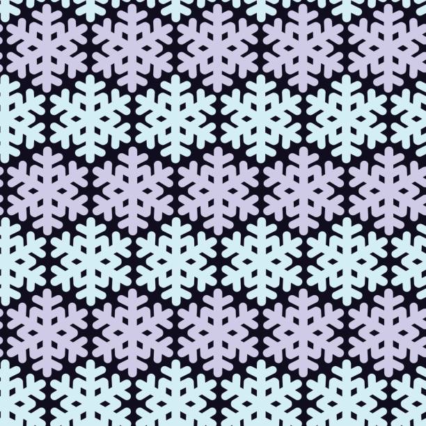 nahtlose muster mit snowflak. schwarz / weiß einfache und elegante tapeten. - seamless pattern meteorology snowflake stock-grafiken, -clipart, -cartoons und -symbole