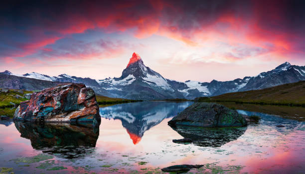 istock Colorful summer sunset on the Stellisee. 690518130