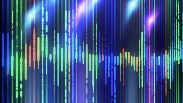 istock Sound waves colorful light audio signal design. 690521964