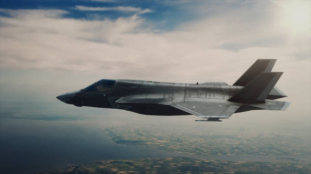 istock View of a fighter jet above the clouds 690522068