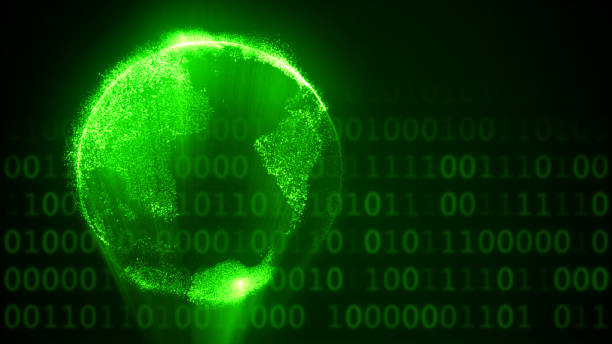 istock Digital green world on abstract background 3d illustration 690525282