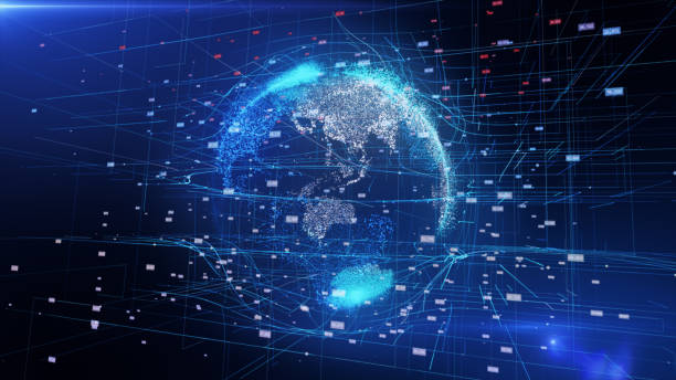 istock 3d illustration of detailed virtual planet Earth. Technological digital globe world 690525410