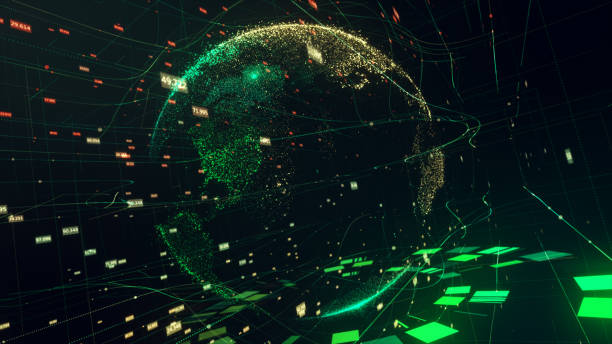 istock 3d illustration of detailed virtual planet Earth. Technological digital globe world 690525488