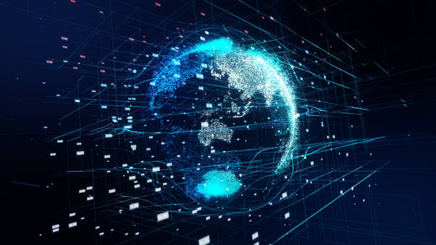 istock 3d illustration of detailed virtual planet Earth. Technological digital globe world 690525490
