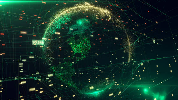 istock 3d illustration of detailed virtual planet Earth. Technological digital globe world 690525500