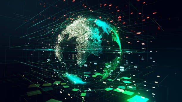 istock 3d illustration of detailed virtual planet Earth. Technological digital globe world 690525520