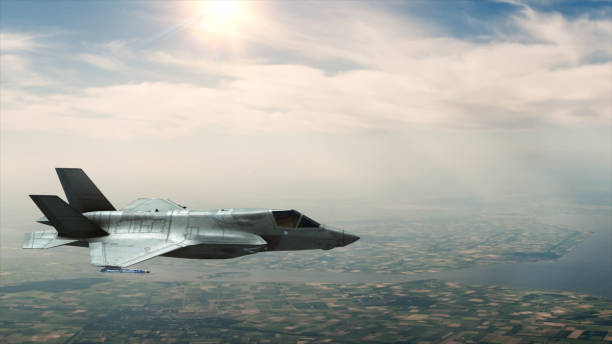 istock A military fighter flies in the sky 690525742