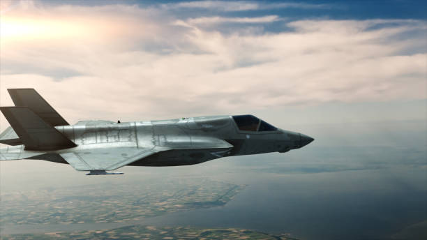 istock A military fighter flies in the sky 690525764