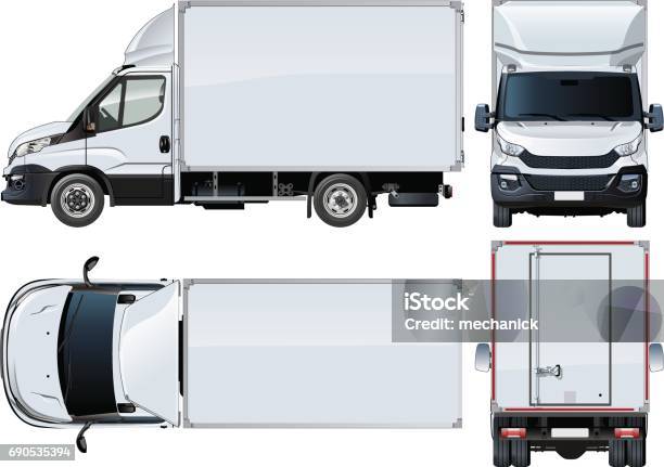Van Rear Vector Vector Van Template Isolated On White Stock Illustration - Download ...