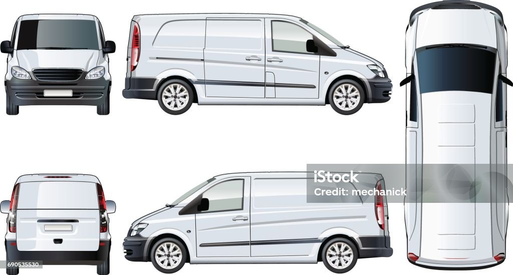 Vector van template isolated on white Vector van template isolated on white. Available EPS-10 separated by groups and layers with transparency effects for one-click repaint Van - Vehicle stock vector