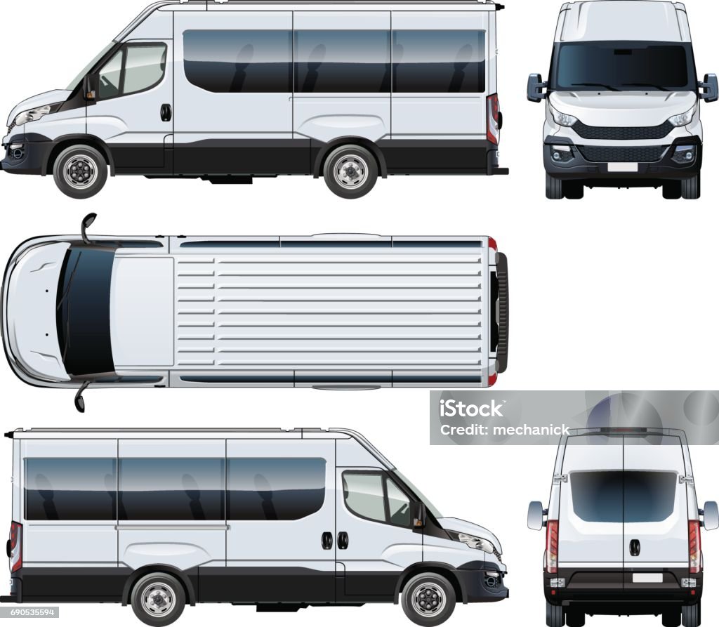 Van Shape Vector Vector Van Template Isolated On White Stock Illustration - Download ...