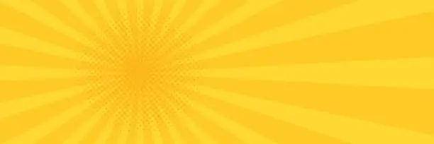 Vector illustration of Vintage pop art yellow background. Banner vector illustration