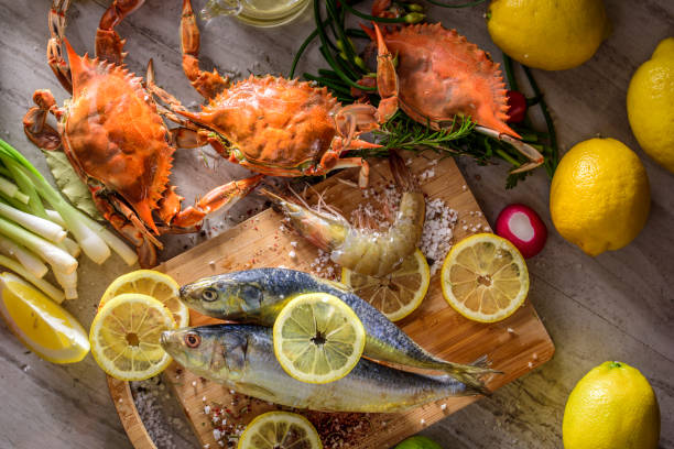 Fried Crab In Tray On Table