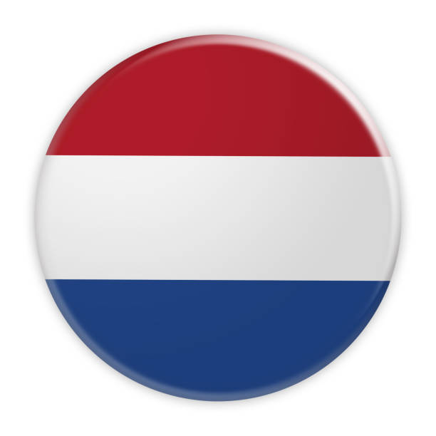 istock Netherlands Flag Button, News Concept Badge, 3d illustration on white background 690552012