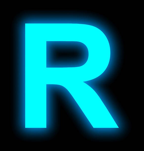 istock letter R neon light full isolated on black 690557906