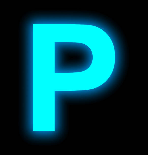 istock letter P neon light full isolated on black 690558020
