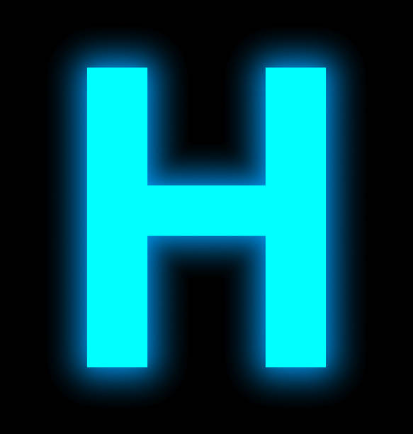 istock letter H neon light full isolated on black 690558372