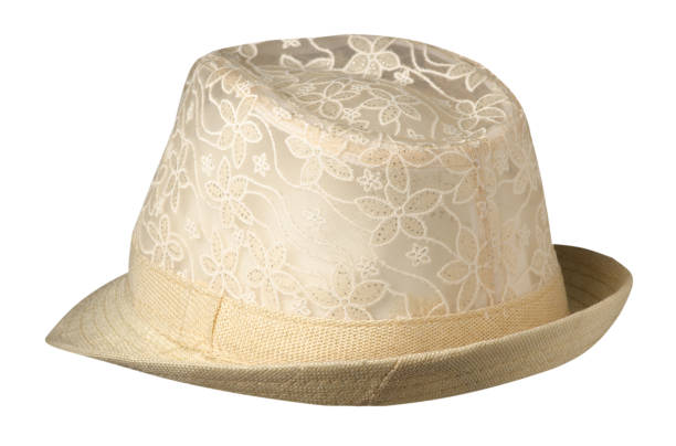 istock hat with a brim .hat isolated on white background.biege hat 690579846
