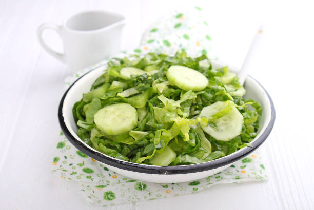 Salad of cucumbers and greens