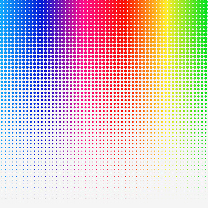 Rainbow colored Halftone abstract Template. Vector Illustration