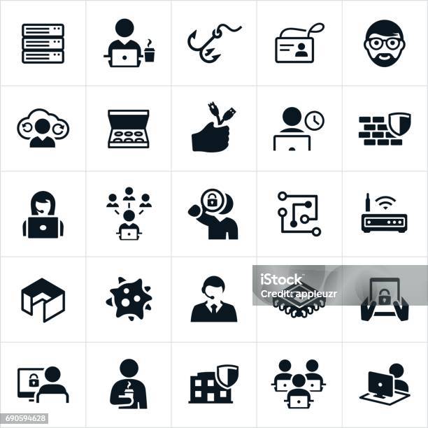 Information Technology Icons Stock Illustration - Download Image Now - Icon Symbol, Employee, IT Support