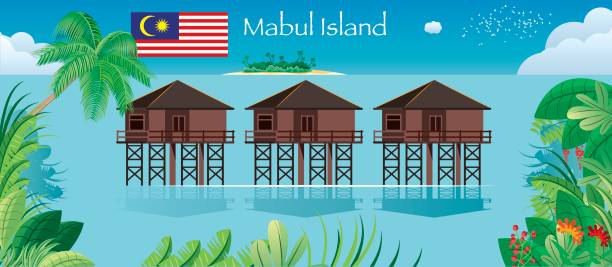 ilustrações, clipart, desenhos animados e ícones de mabul island - sipadan island illustrations