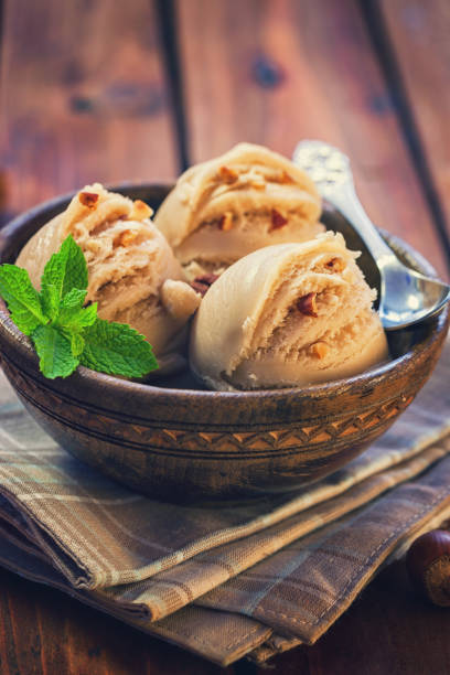 istock Homemade Ice Cream With Hazelnut 690597358