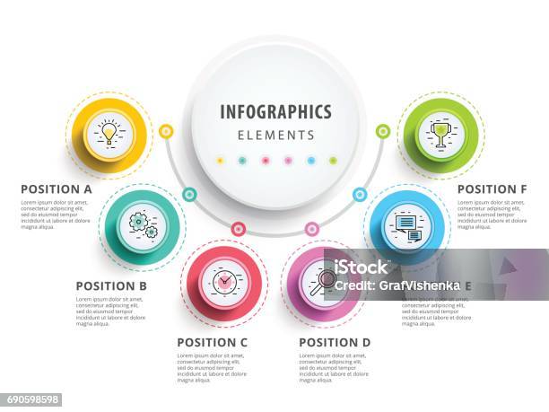 Circle Infographics Elements Design Abstract Business Workflow Stock Illustration - Download Image Now