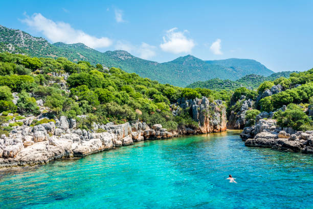 côte méditerranéenne de la turquie - kas photos et images de collection