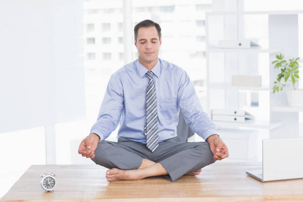 istock Businessman relaxing on his office 690607420