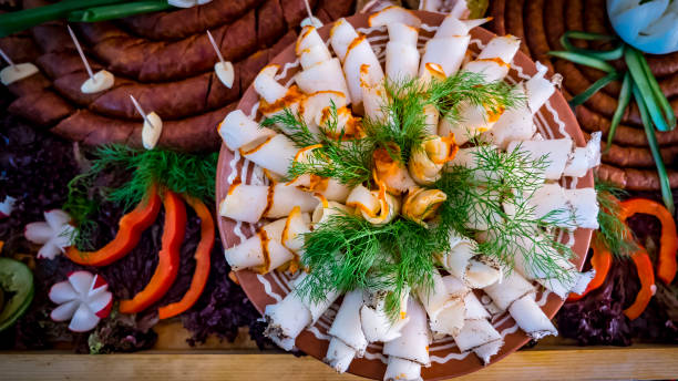 istock bacon and sausage on a plate 690620142