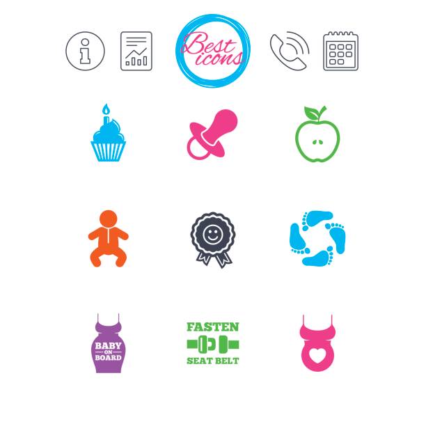 ilustraciones, imágenes clip art, dibujos animados e iconos de stock de el embarazo y la maternidad y los iconos de cuidado de niños. - cake pie apple pie apple