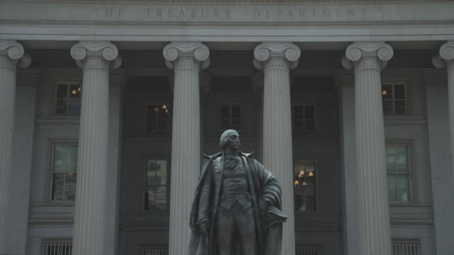 United States Treasury Department in Washington, DC - 4k/UHD - Tilt Up