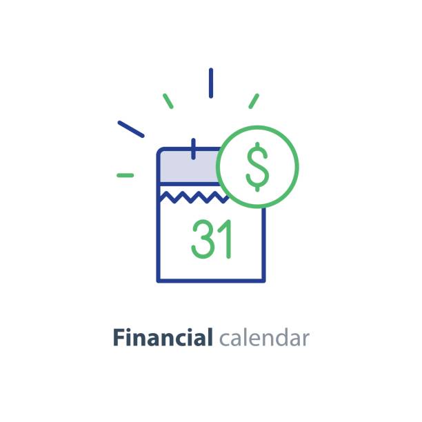 ilustrações de stock, clip art, desenhos animados e ícones de payment day, finance calendar icon, income dividend, long term investment - symbol computer icon calendar icon set