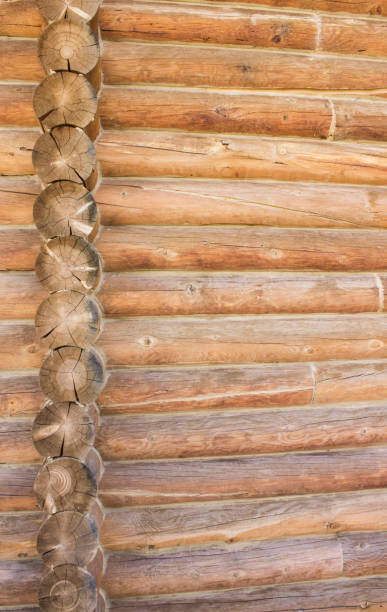 mur de la cabane en rondins - weatherd photos et images de collection