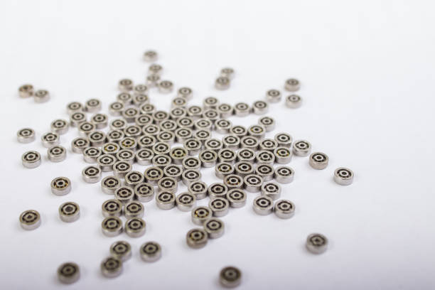 Used ball bearing on white background