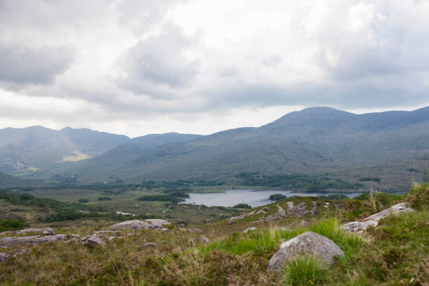 vista de senhoras sobre o anel de kerry, irlanda - upper view - fotografias e filmes do acervo