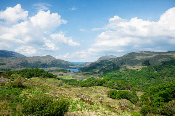 vista de senhoras sobre o anel de kerry, irlanda - upper view - fotografias e filmes do acervo