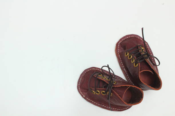 Baby shoes A leather baby shoes 靴 stock pictures, royalty-free photos & images