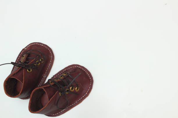 Baby shoes A leather baby shoes 靴 stock pictures, royalty-free photos & images