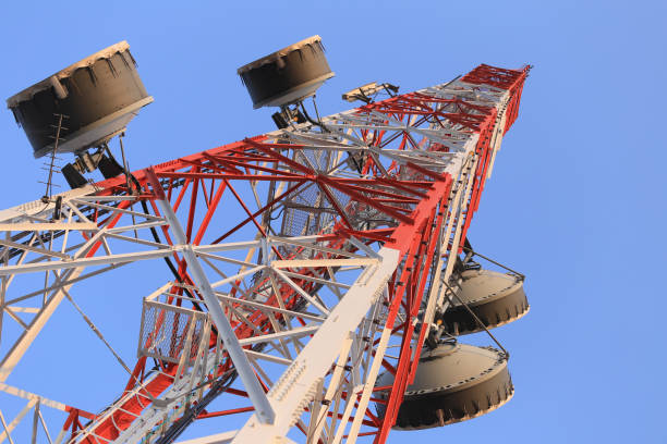 istock Antenna for Telephone communications in bright sky day time. 690673200