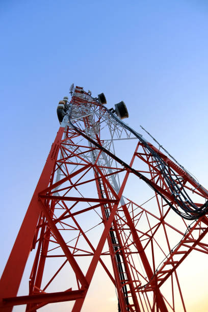 istock Antenna for Telephone communications in bright sky day time. 690674040